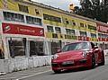 Porsche GTS Experience Targa Florio Revival 2015: 911 GTS Coupé vor der alten Boxengasse in Cerda  Foto:Auto-Medienportal.Net/Porsche